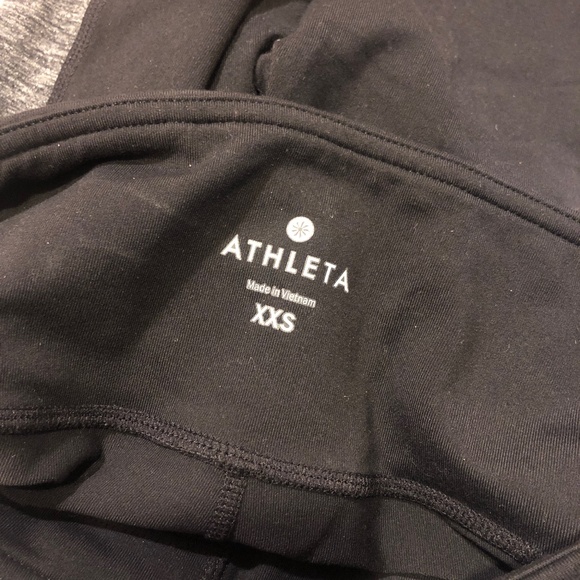 Athleta Black Leggings w/ Grey and Pink Sides - Picture 3 of 3